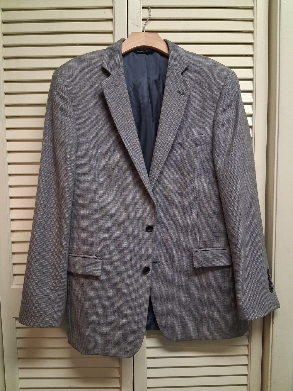 Brooks Brothers Gray Patterned Men's Sport Coat Wool,linen & Silk Blend